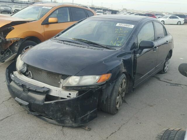 2HGFA16508H357414 - 2008 HONDA CIVIC LX BLACK photo 2