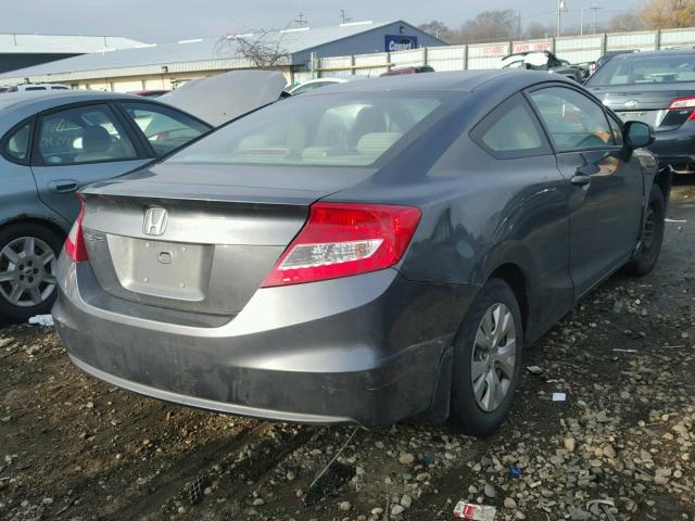 2HGFG3B51CH555637 - 2012 HONDA CIVIC LX GRAY photo 4