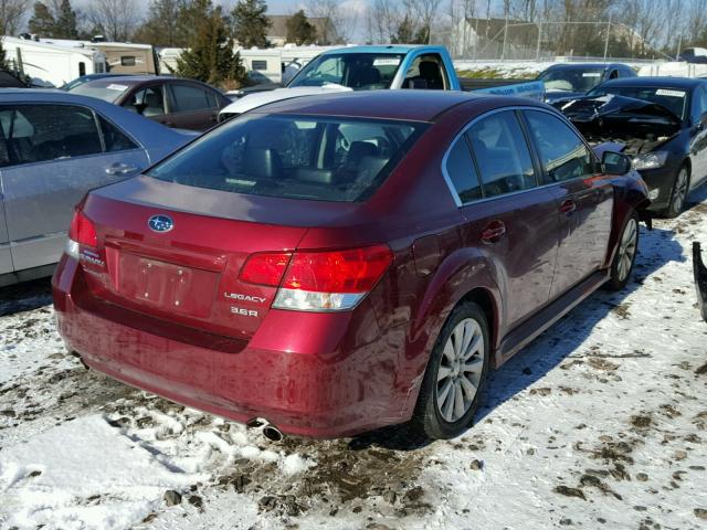 4S3BMDK63A2216422 - 2010 SUBARU LEGACY 3.6 RED photo 4