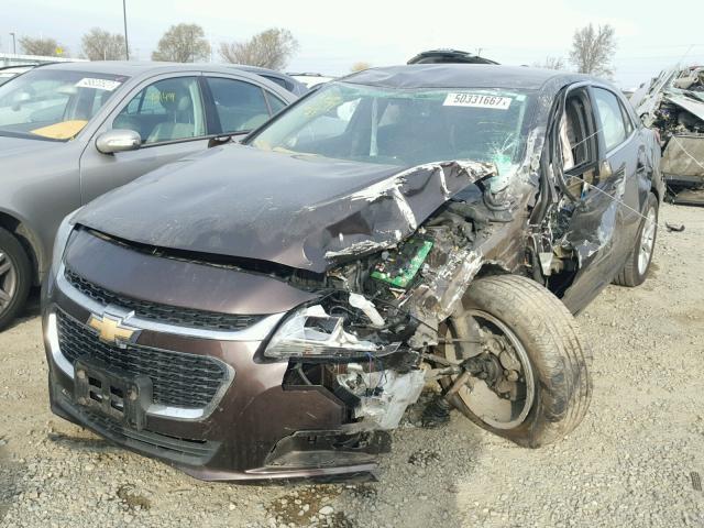 1G11C5SL1FF155428 - 2015 CHEVROLET MALIBU 1LT BROWN photo 2