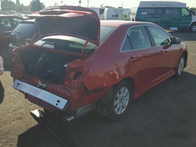 4T1BF1FK0CU547249 - 2012 TOYOTA CAMRY BASE RED photo 4