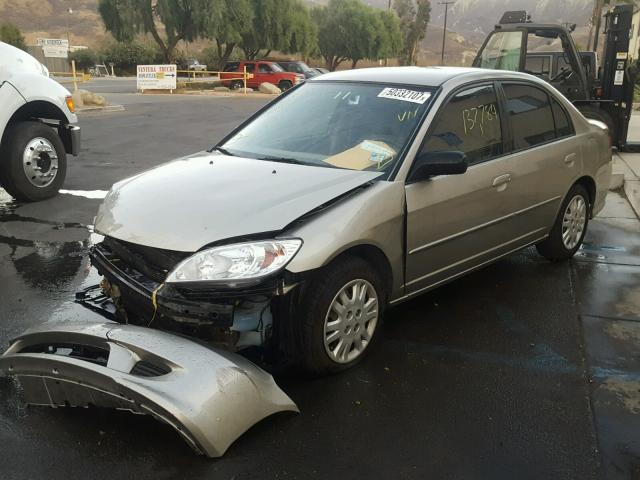 2HGES16575H556349 - 2005 HONDA CIVIC LX GOLD photo 2