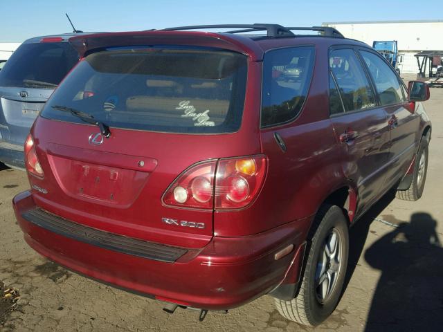 JT6GF10U0Y0055556 - 2000 LEXUS RX 300 BURGUNDY photo 4