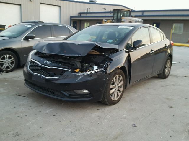 KNAFX4A82E5082662 - 2014 KIA FORTE EX BLACK photo 2