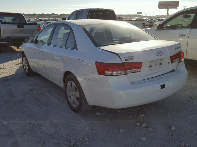 5NPET46C27H226317 - 2007 HYUNDAI SONATA GLS WHITE photo 3