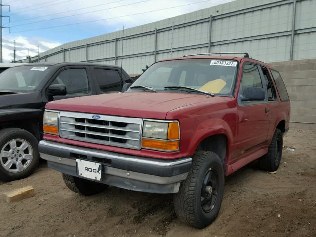 1FMCU24X1PUB01583 - 1993 FORD EXPLORER BURGUNDY photo 2