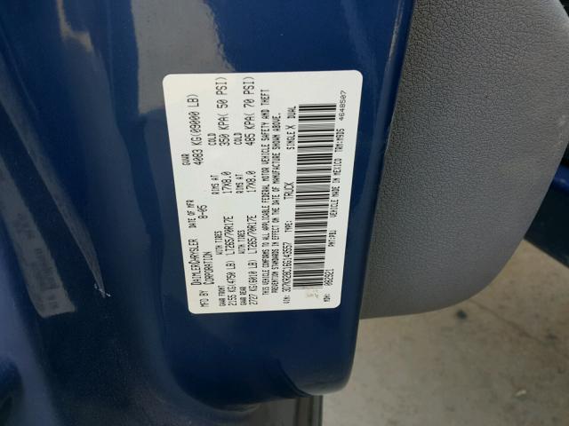 3D7KR28C16G143557 - 2006 DODGE RAM 2500 S Mavi foto 10