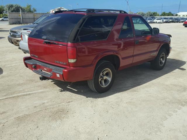 1GNCS18W72K160882 - 2002 CHEVROLET BLAZER RED photo 4