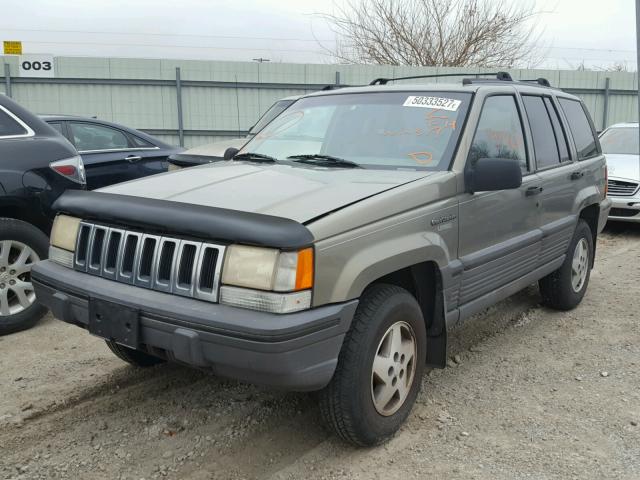 1J4GZ58S6SC684099 - 1995 JEEP GRAND CHER GREEN photo 2