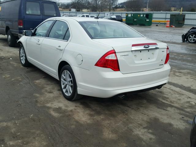 3FAHP0JG7CR398943 - 2012 FORD FUSION SEL WHITE photo 3