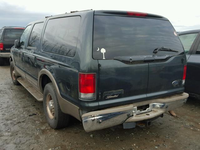 1FMNU42L21EA00641 - 2001 FORD EXCURSION GREEN photo 3