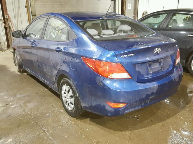 KMHCT4AEXHU220204 - 2017 HYUNDAI ACCENT SE BLUE photo 3