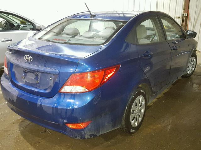 KMHCT4AEXHU220204 - 2017 HYUNDAI ACCENT SE BLUE photo 4