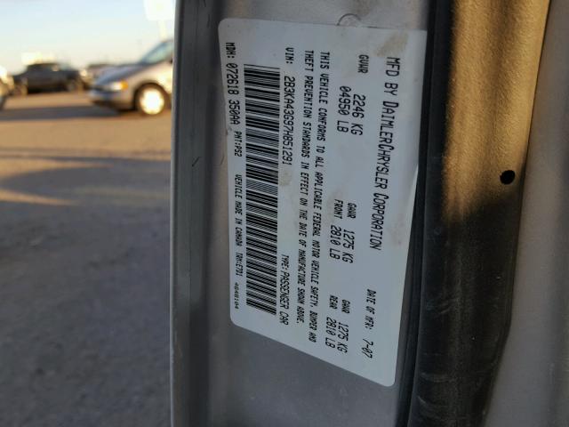 2B3KA43G97H851291 - 2007 DODGE CHARGER SE GRAY photo 10