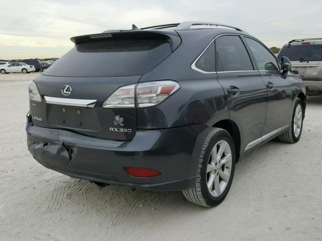 2T2ZK1BA7AC009603 - 2010 LEXUS RX 350 GRAY photo 4