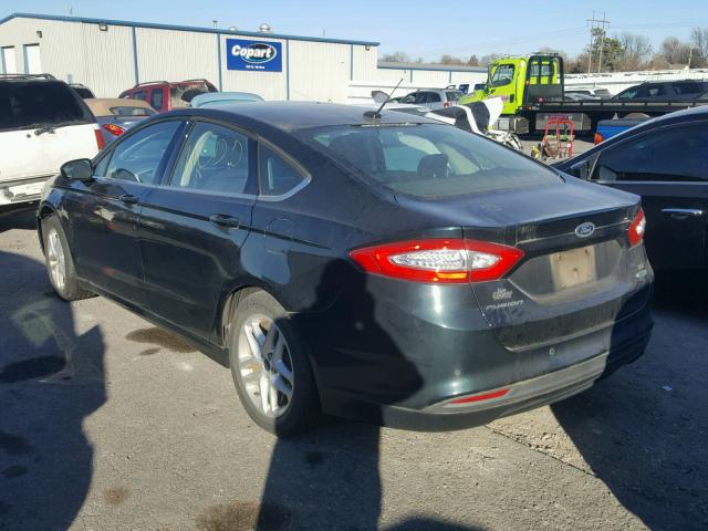 3FA6P0HD7ER157261 - 2014 FORD FUSION SE BLUE photo 3