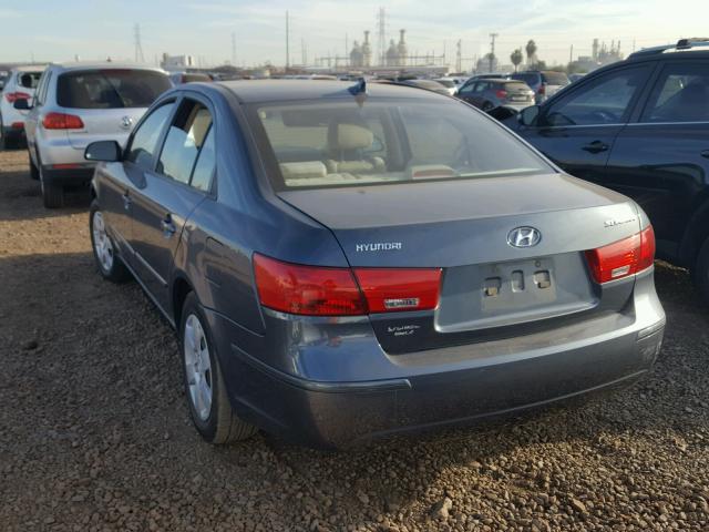 5NPET46C79H424944 - 2009 HYUNDAI SONATA GLS BLUE photo 3