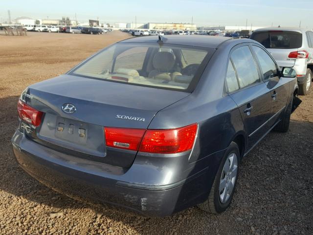 5NPET46C79H424944 - 2009 HYUNDAI SONATA GLS BLUE photo 4