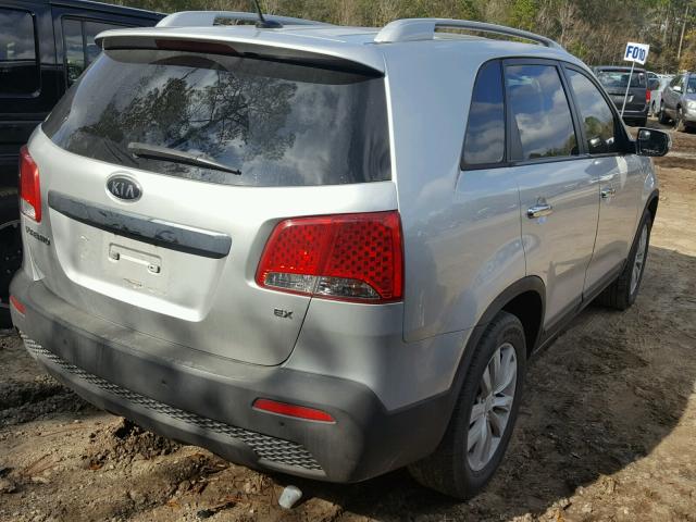 5XYKU3A1XBG055347 - 2011 KIA SORENTO EX SILVER photo 4