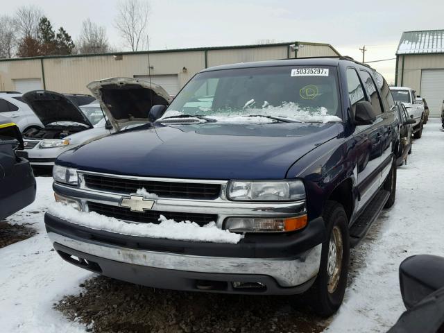 1GNFK16T21J234459 - 2001 CHEVROLET SUBURBAN K BLUE photo 2