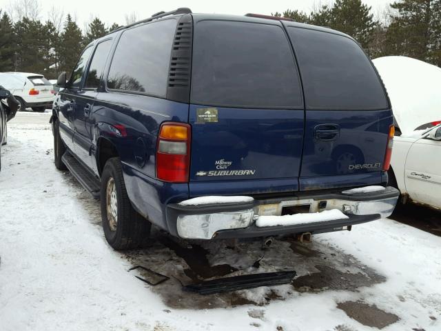 1GNFK16T21J234459 - 2001 CHEVROLET SUBURBAN K BLUE photo 3