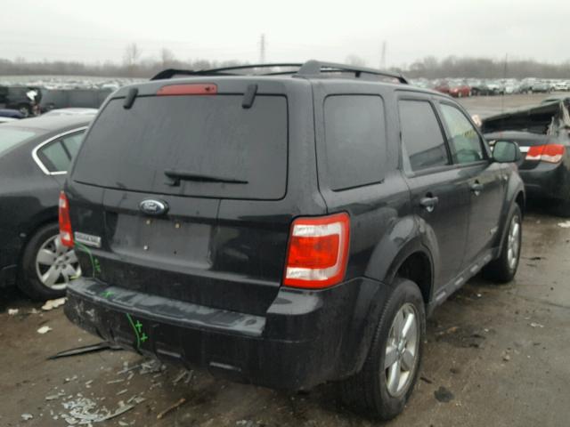 1FMCU031X8KE76614 - 2008 FORD ESCAPE XLT BLACK photo 4