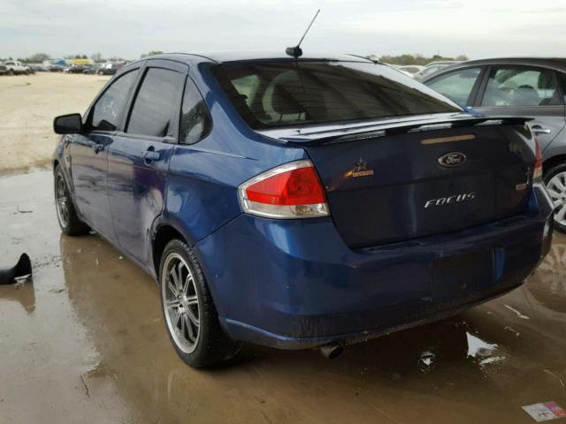 1FAHP35N68W208676 - 2008 FORD FOCUS SE BLUE photo 3