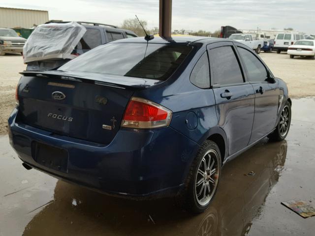 1FAHP35N68W208676 - 2008 FORD FOCUS SE BLUE photo 4