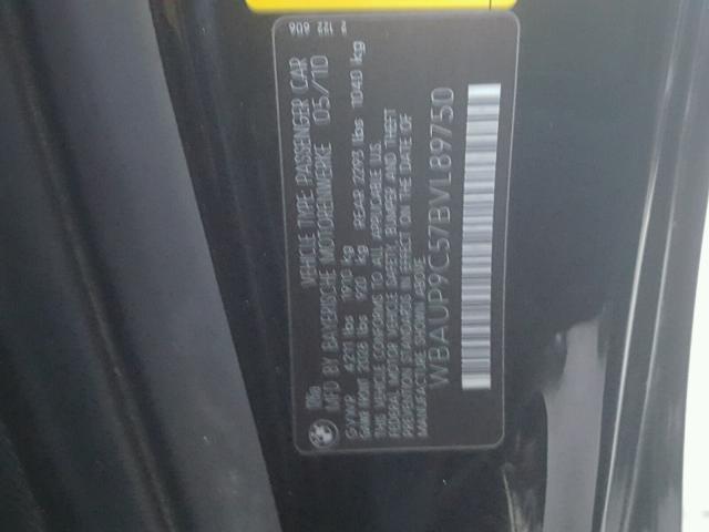 WBAUP9C57BVL89750 - 2011 BMW 128 I BLACK photo 10