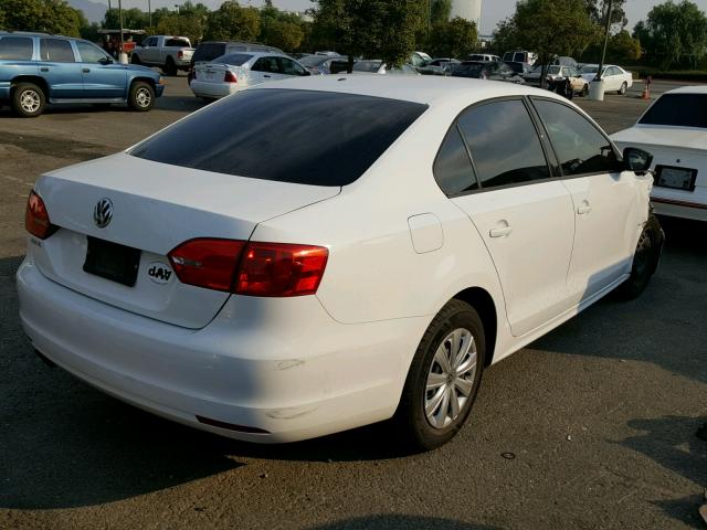 3VW2K7AJ4CM379814 - 2012 VOLKSWAGEN JETTA BASE WHITE photo 4