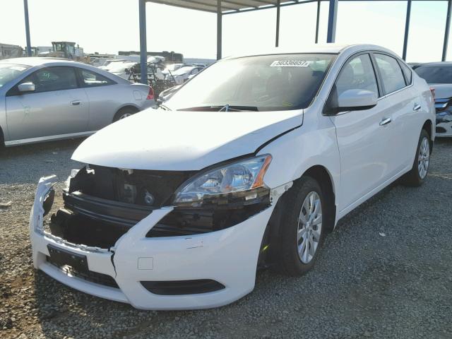 3N1AB7AP3FL693213 - 2015 NISSAN SENTRA S WHITE photo 2