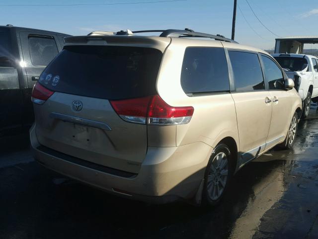 5TDYK3DC7CS217727 - 2012 TOYOTA SIENNA XLE GOLD photo 4