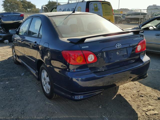 1NXBR32E73Z077496 - 2003 TOYOTA COROLLA BLUE photo 3