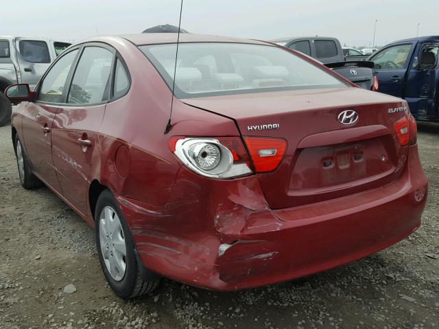 KMHDU46D07U048460 - 2007 HYUNDAI ELANTRA GL RED photo 3