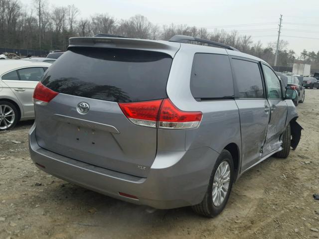 5TDYK3DC5ES412728 - 2014 TOYOTA SIENNA XLE SILVER photo 4