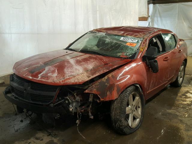 1B3LC76M38N199178 - 2008 DODGE AVENGER R/ ORANGE photo 2