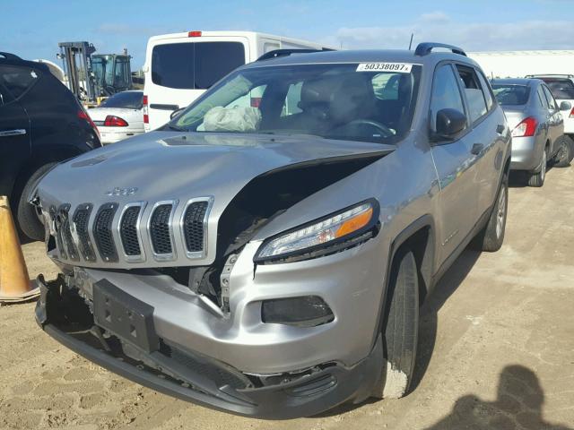 1C4PJLAB6GW146407 - 2016 JEEP CHEROKEE S SILVER photo 2