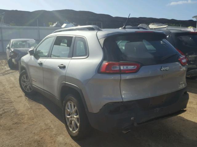 1C4PJLAB6GW146407 - 2016 JEEP CHEROKEE S SILVER photo 3