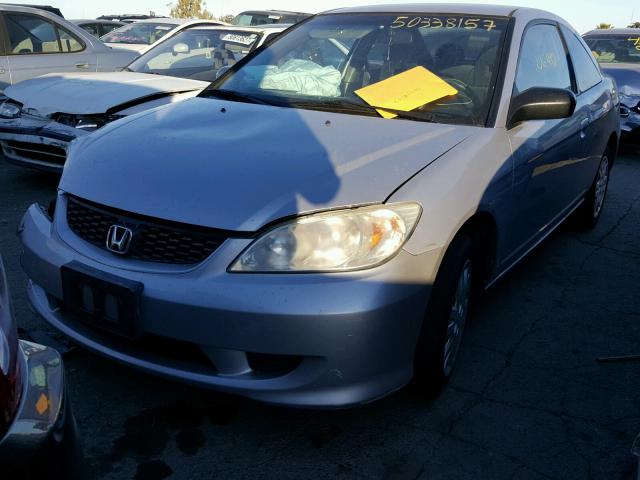 1HGEM22534L052548 - 2004 HONDA CIVIC LX SILVER photo 2