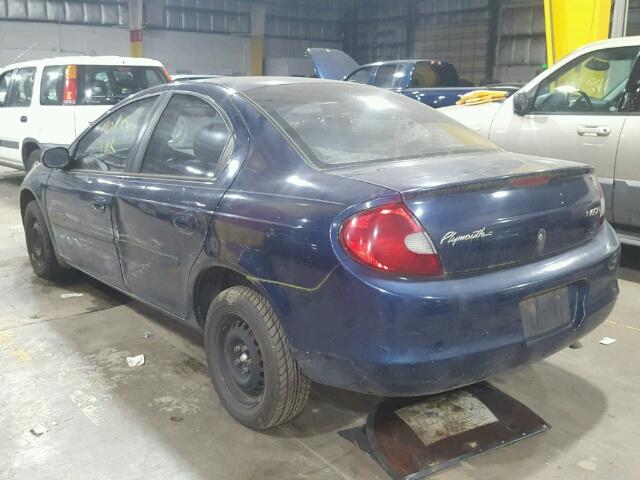 1P3ES46CXYD841725 - 2000 PLYMOUTH NEON BASE 蓝色 照片 3