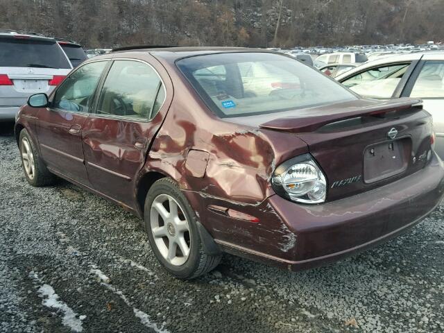 JN1CA31D3YT544924 - 2000 NISSAN MAXIMA GLE BURGUNDY photo 3