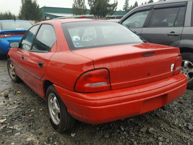 1B3ES27C2VD257335 - 1997 DODGE NEON BASE RED photo 3