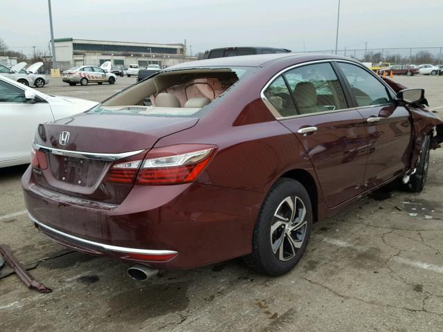 1HGCR2F31HA081369 - 2017 HONDA ACCORD LX MAROON photo 4