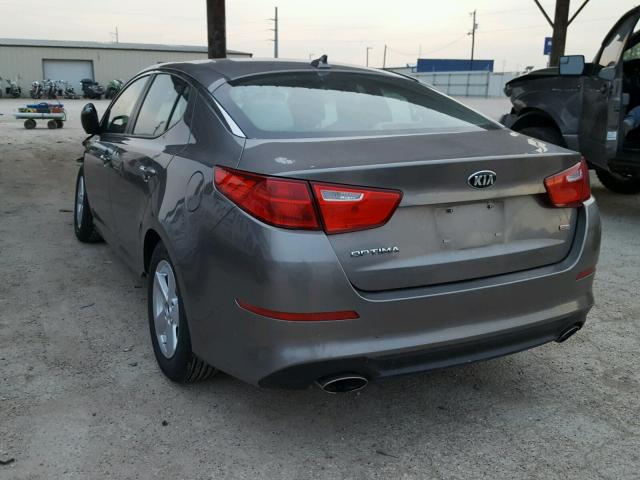 5XXGM4A7XEG294017 - 2014 KIA OPTIMA LX GRAY photo 3