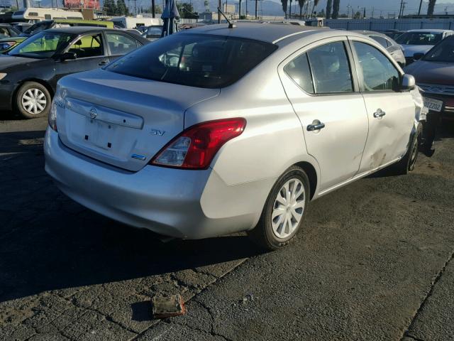 3N1CN7AP7CL826504 - 2012 NISSAN VERSA S SILVER photo 4