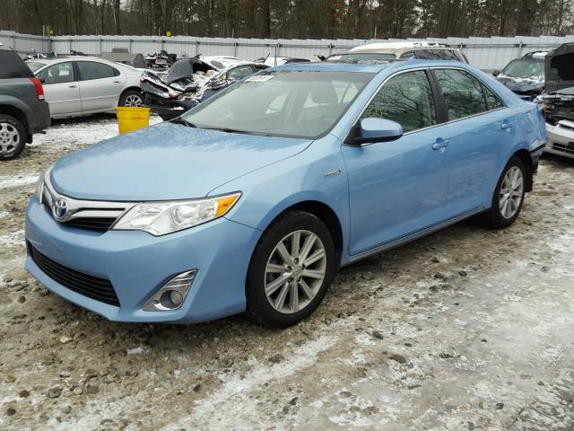 4T1BD1FK1CU020021 - 2012 TOYOTA CAMRY HYBR BLUE photo 2