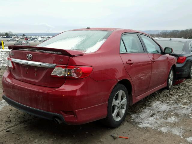 2T1BU4EE6BC731078 - 2011 TOYOTA COROLLA BA RED photo 4