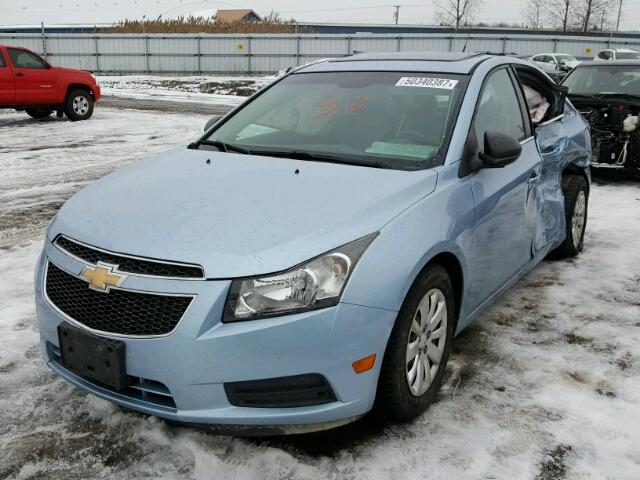 1G1PC5SH4B7118254 - 2011 CHEVROLET CRUZE LS BLUE photo 2