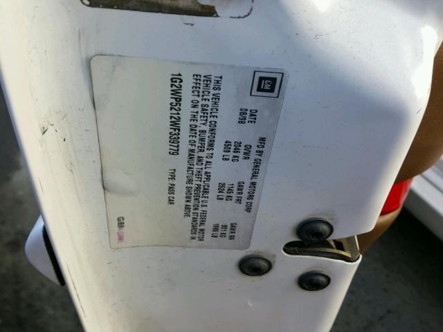 1G2WP5212WF339779 - 1998 PONTIAC GRAND PRIX WHITE photo 10