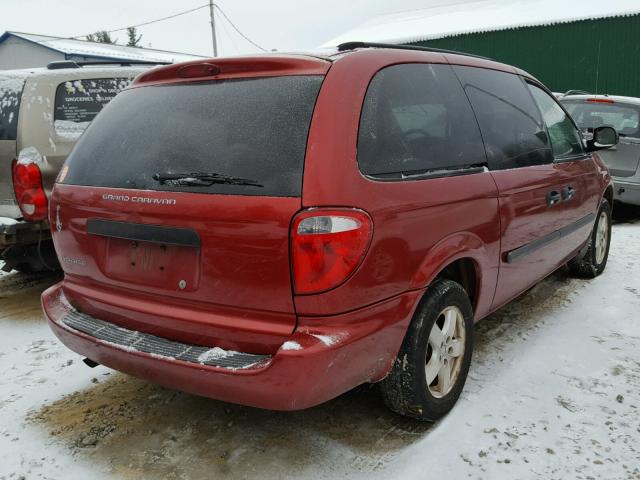 1D4GP24R47B195147 - 2007 DODGE GRAND CARA RED photo 4